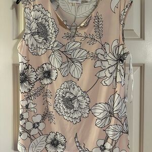 Calvin Klein Women's Floral Tank Top - Pink and Black